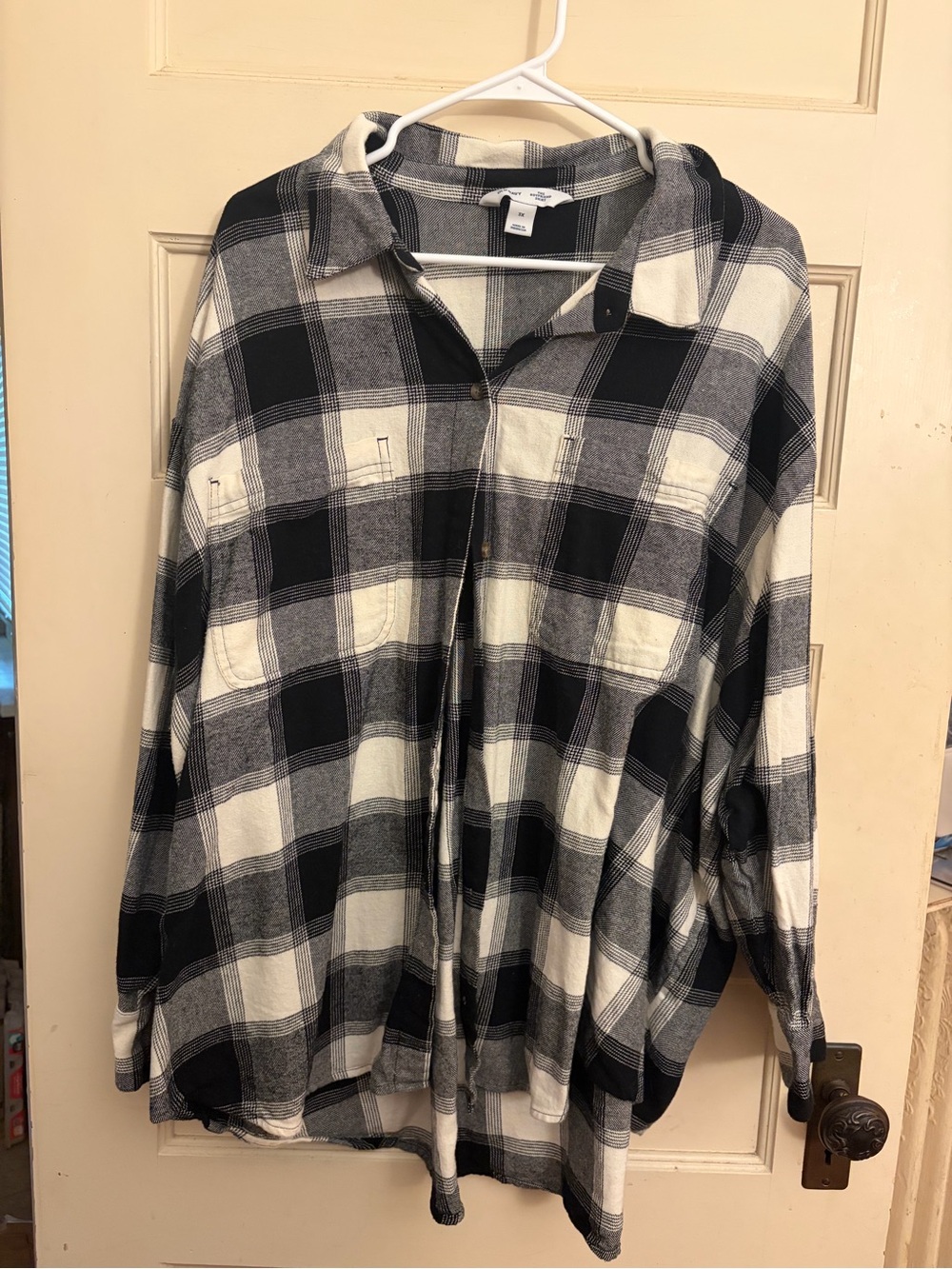 Oversized Button-Down Boyfriend Flannel Shirt - Old Navy - 3X
